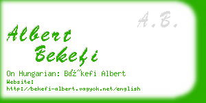 albert bekefi business card